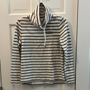 Vineyard Vines Navy and White Striped Hoodie